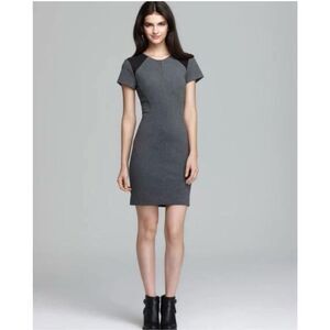 DIANE VON FURSTENBERG Grey Slate & Black Paneled Jersey Havana Dress Size 2 $365